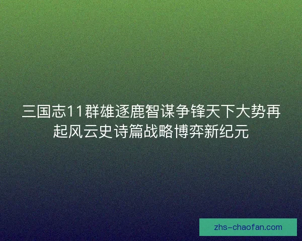 三国志11群雄逐鹿智谋争锋天下大势再起风云史诗篇战略博弈新纪元